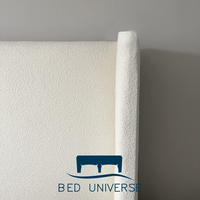 Alison Cream Teddy Boucle High Headboard Winged Bed Frame