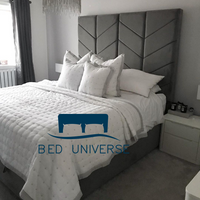 Charlie Chevron Chesterfield Upholstered Fabric Bed Frame