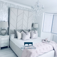 Charlie Chevron Chesterfield Upholstered Fabric Bed Frame