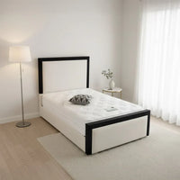 Julian Border Bed With Optional Ottoman Gas Lift Storage