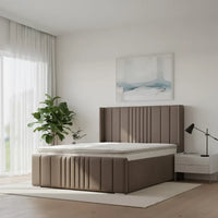 Lebara Wing Footboard Bed With Optional Ottoman Gas Lift Storage