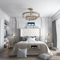 Julius Plush Fabric Winged Bed