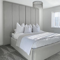 Zara Wide Extended Panel Headboard Fabric Bed | Bed Universe