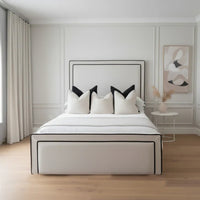 Plain Strip Bed With Optional Ottoman Gas Lift Storage