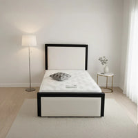 Julian Border Bed With Optional Ottoman Gas Lift Storage