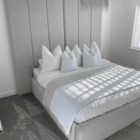 Zara Wide Extended Panel Headboard Fabric Bed | Bed Universe