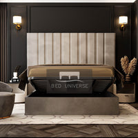 Nero Wide Panel Headboard Bed Frame | Bed Universe