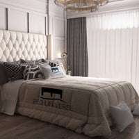 Julius Plush Fabric Winged Bed