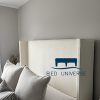 Alison Cream Teddy Boucle High Headboard Winged Bed Frame