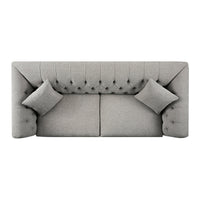 Ashby Chesterfield Large 3-Seater Sofa, Mist Grey Chenille