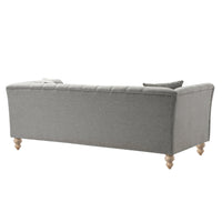 Ashby Chesterfield Large 3-Seater Sofa, Mist Grey Chenille