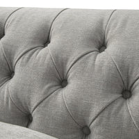 Ashby Chesterfield Large 3-Seater Sofa, Mist Grey Chenille