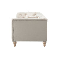 Ashby Chesterfield Large 3-Seater Sofa, Oatmeal Chenille