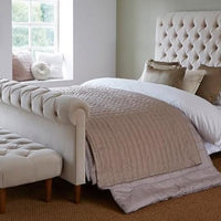 Colorado Soft Cream Naple Chesterfield Sleigh Scroll Bed Frame