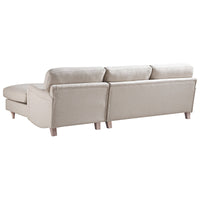 Daphnis Oatmeal Fabric Sofa, Grande Chaise Sofa Right Hand Facing