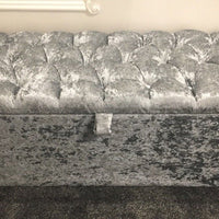 Ibo Crushed Velvet Ottoman Box - Bed Universe