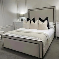 Plain Strip Bed With Optional Ottoman Gas Lift Storage