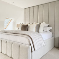 Miranda Wide Extended Panel Headboard Fabric Bed | Bed Universe