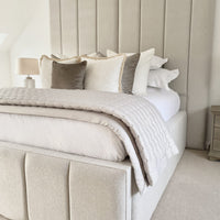 Miranda Wide Extended Panel Headboard Fabric Bed | Bed Universe