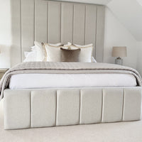 Miranda Wide Extended Panel Headboard Fabric Bed | Bed Universe