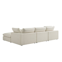 Lutyens Beige Linen Blend Modular Sofa 3-Piece Chaise