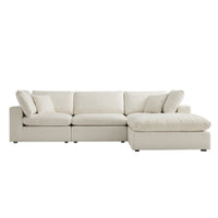 Lutyens Beige Linen Blend Modular Sofa 3-Piece Chaise