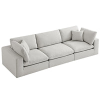 Lutyens Light Grey Linen Blend Modular Sofa, 3-Piece