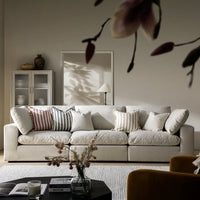 Lutyens Oatmeal Weave Fabric Modular Sofa, 3-Piece