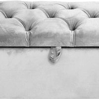 Silver Plush Deigo Swan Sleigh Chesterfield Bed Frame