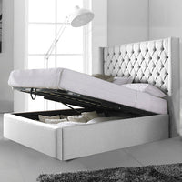 Julius Silver Naple Ottoman Storage Bed