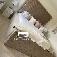 Gracey Lines Stripe Panel Upholstered Fabric Bed Frame