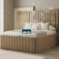 De Palazzo Stripe Panel Upholstered Fabric Bed Frame