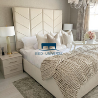 Charlie Chevron Chesterfield Upholstered Fabric Bed Frame