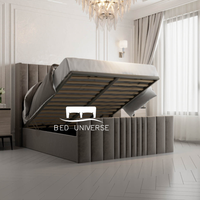 Millhouse Stripe Line Linear Panels Winged Bed Frame