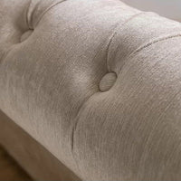 Colorado Caramel Cream Chenille Chesterfield Sleigh Scroll Bed Frame