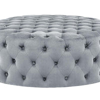 Sandra - Round Velvet Ottoman Upholstered Coffee Table