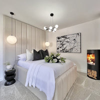 Miranda Wide Extended Panel Headboard Fabric Bed | Bed Universe