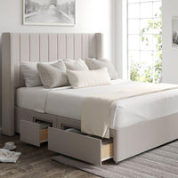 Penelope Winged Upholstered Storage Divan Bed
