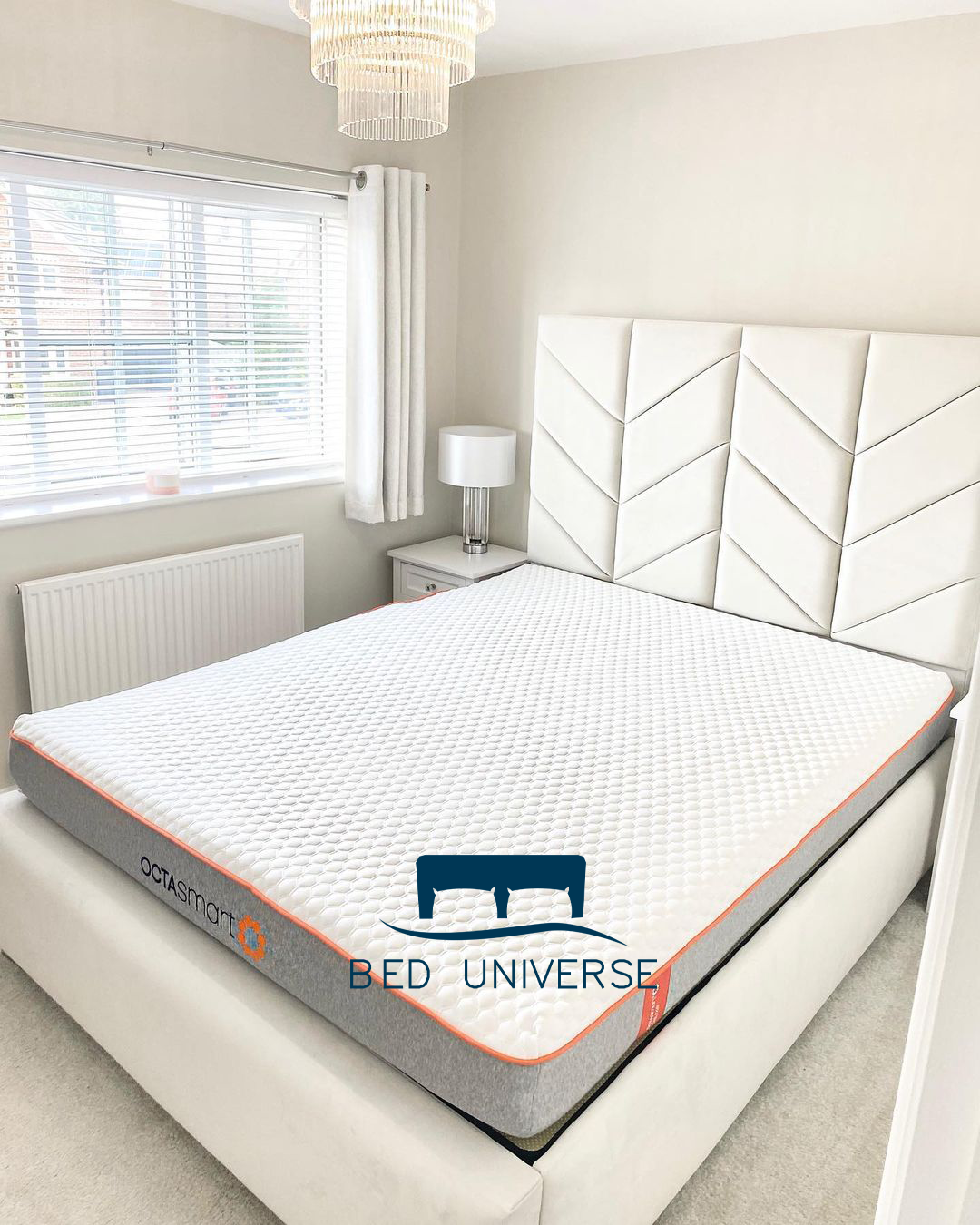 Charlie Chevron Chesterfield Upholstered Fabric Bed Frame