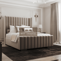 Hamilton Winged Bed Frame, Winged Bed, Chesterfield Bed, Upholstered Bed, Fabric Bed, Wingback Bed, New Bed