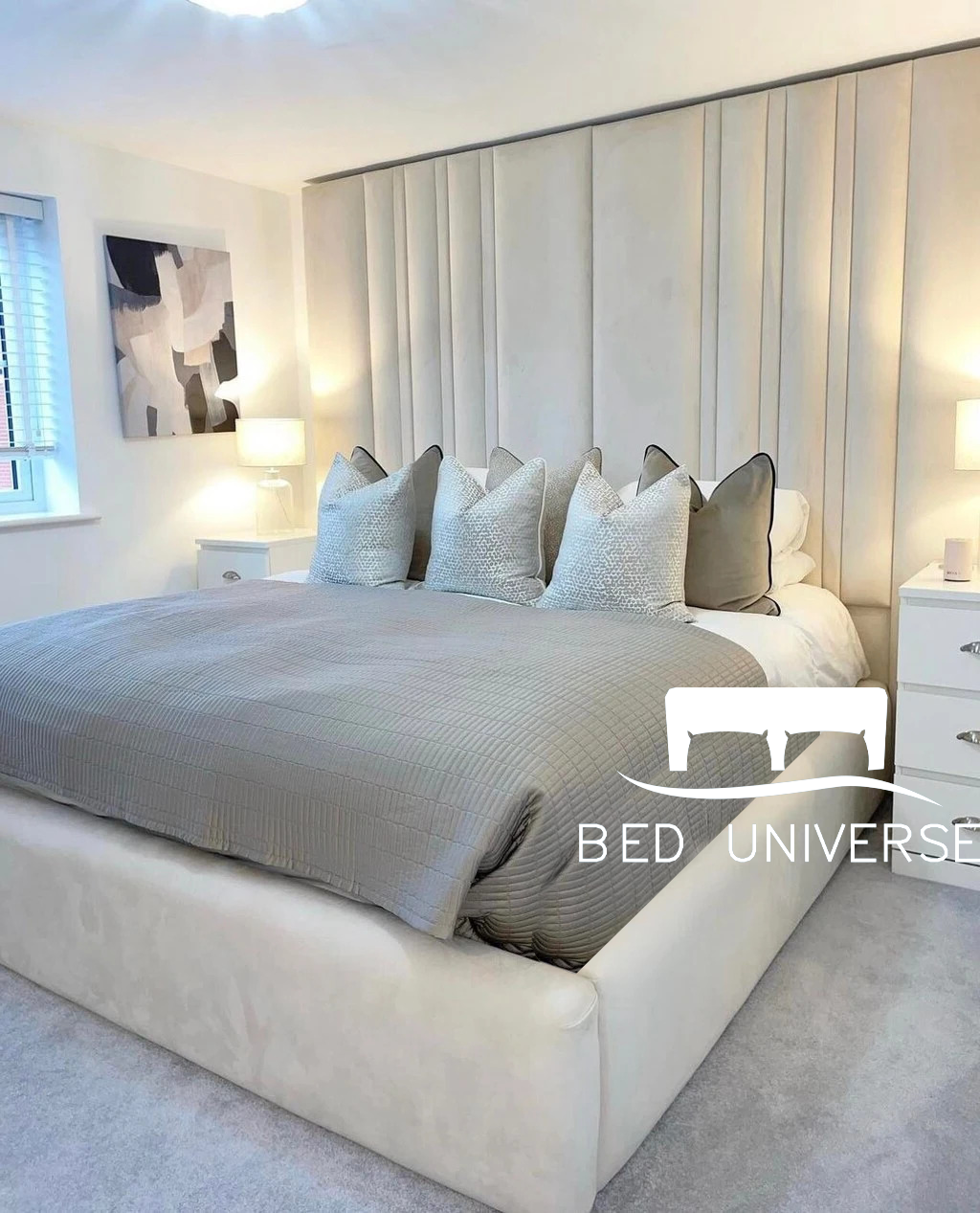 Nero Wide Panel Headboard Bed Frame