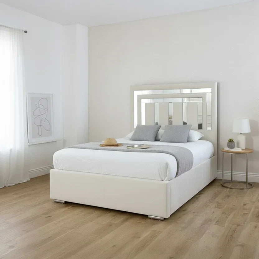 Picaso Mirror Luxury Bed With Optional Ottoman Gas Lift Storage