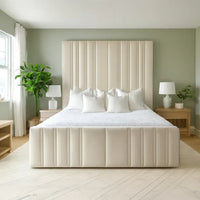 Crown Panel Luxury Bed With Optional Ottoman Gas Lift Storage