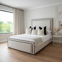 Plain Strip Bed With Optional Ottoman Gas Lift Storage