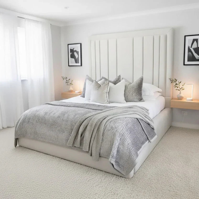 Royal Bumper Panel Luxury Bed With Optional Ottoman Gas Lift Storage