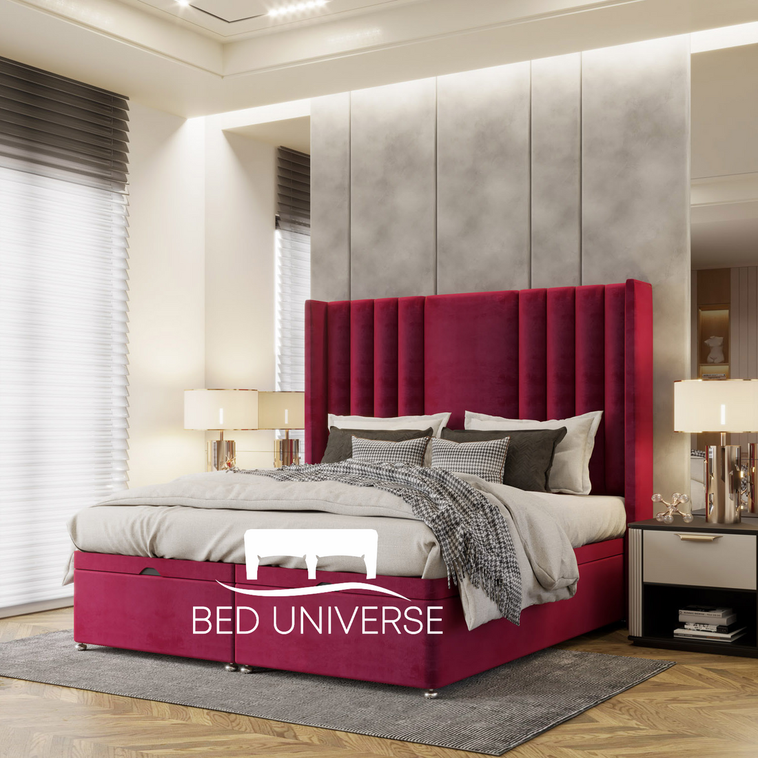 Sandy Winged Divan Ottoman Storage Bed