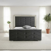Tower Mirror Luxury Bed With Optional Ottoman Gas Lift Storage