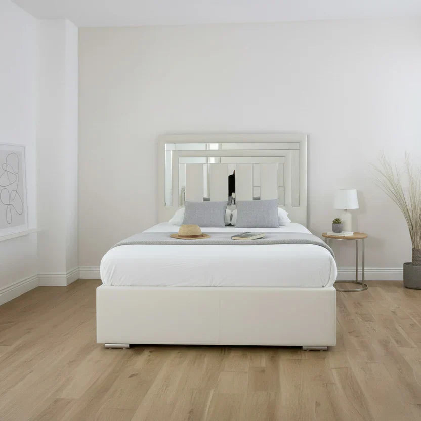 Picaso Mirror Luxury Bed With Optional Ottoman Gas Lift Storage