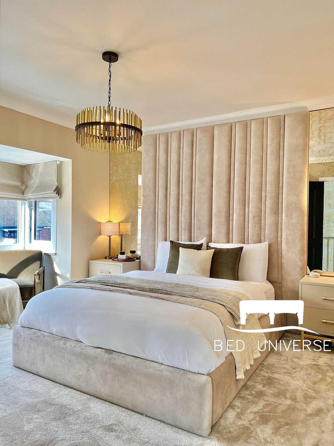 Nero Wide Panel Headboard Bed Frame