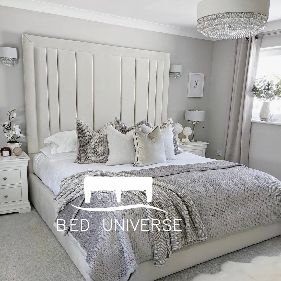 Bellagio Panel Strip Line Fabric Bed